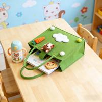 Sac fourre-tout en feutre personnalisé pour Noël, design mignon de dessin animé, réutilisable, grande capacité pour les fêtes, le rangement de bonbons, les cadeaux pour enfants, l'emballage cadeau