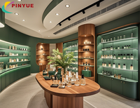 Meubles sur mesure pour parfumerie, îlot de présentation de produits de beauté, comptoir de présentation personnalisé, décoration, design intérieur de boutique de parfums en bois