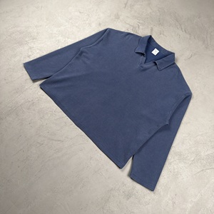 <span class=keywords><strong>Polo</strong></span> a Collo Alto Blu Navy Lavato, in Cotone di Alta Qualità, Vestibilità Ampia con Spalle Cadenti, Personalizzabile con Logo, <span class=keywords><strong>Felpa</strong></span> Sportiva alla Moda - Product Image 4