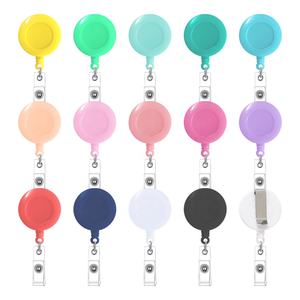 パステル無地格納式ナースIDバッジリールクリップホルダー、IDカード名キーを吊るすための360スイベルアリゲータークリップ付き - Product Image 1