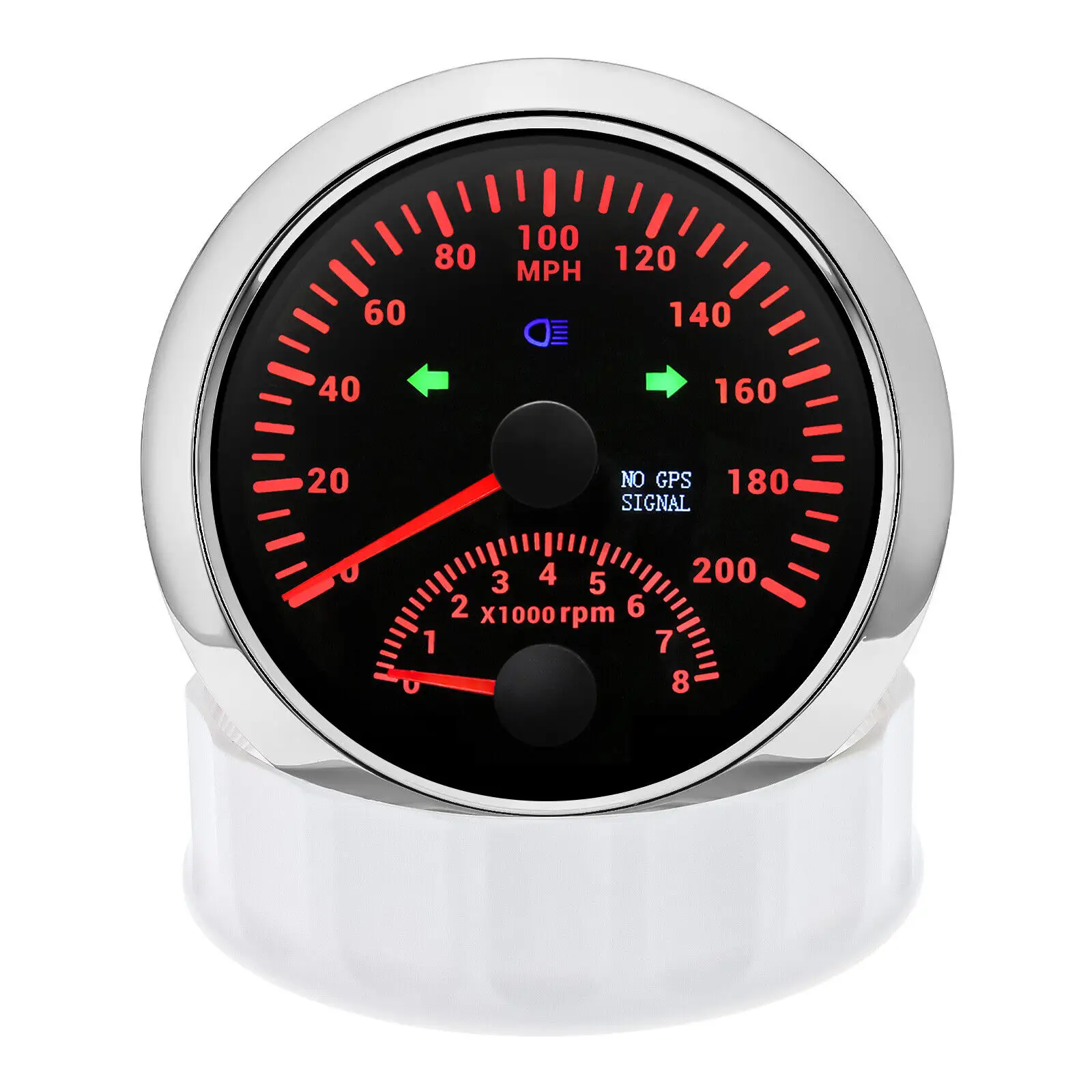 Tachimetro GPS 85mm 0-200mph con indicatore del contagiri 0-8000RPM per auto Boat USA