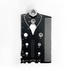 18 in1ステンレス鋼の櫛の形のポケットハンドツール屋外キャンプサバイバルマルチツールカード - Product Image 1