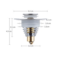 Filtro de desagüe universal de acero inoxidable para lavabo con tapón emergente y atrapapelos, para baño, Reino Unido