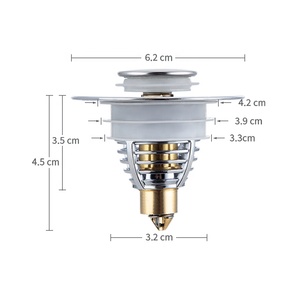 Stainless Steel UK Universal Bounce Core <strong>Sink</strong> Filter Bathroom Drain Strainer Pop up <strong>Sink</strong> Plug <strong>Stopper</strong> With Hair Catcher - Product Image 6