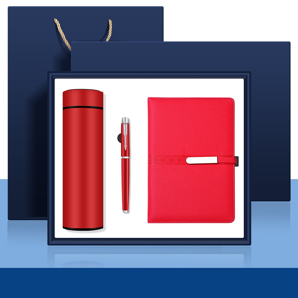 3pcs set(thermos+notebook+pen)red