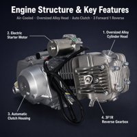 Moteur de moto 150cc à démarrage électrique avec 3 vitesses avant et 1 marche arrière, approvisionnement en gros pour les constructeurs de châssis de VTT