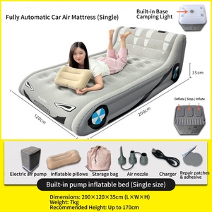 Materasso Gonfiabile con Schienale - Pompa Automatica <span class=keywords><strong>per</strong></span> Uso Interno/Esterno, Misure Singola/Matrimoniale, Letto <span class=keywords><strong>da</strong></span> <span class=keywords><strong>Campeggio</strong></span> Portatile - Product Image 6