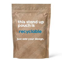 Custom Logo Biodegradable Compostable Kraft Paper Aluminum Foil Inside Stand up Pouch Coffee Packaging Bag with Valve and Zipper