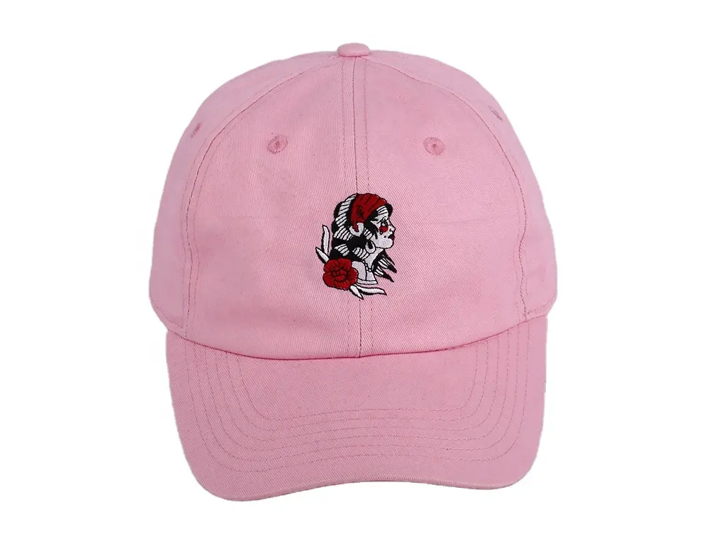 New Arrivals Cute Pink Colors Embroidery Logo Dad Hats Baseball Cap For Girl And Women