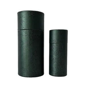 Nouveau design noir bouteille de parfum emballage alimentaire cylindre boîte carton cadeau emballage papier tube