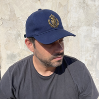 Casquette de baseball structurée en coton noir de qualité supérieure à 6 panneaux, broderie de luxe en fil métallique doré, casquette de sport ajustable pour homme, casquette de golf