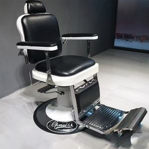 Fauteuil de barbier inclinable professionnel en cuir synthétique noir pour hommes, modèle 2026, pour salon de coiffure et salle de séjour, style Takara Belmont - Product Image 3