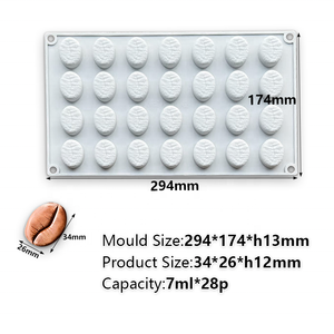 שעועית קפה מוס עוגת עובש מיני קפה ציפוי קישוט עובש מיני קפה ציפוי קישוט עובש סיליקון - Product Image 5