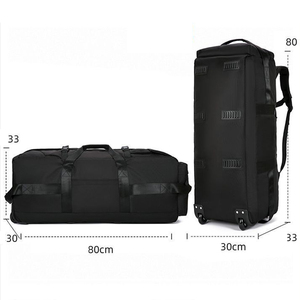 Bolsa de lona plegable con ruedas de <span class=keywords><strong>30</strong></span> pulgadas con ruedas de diseñador de 80l negra mejor calificada con ruedas y correas de mochila - Product Image 5