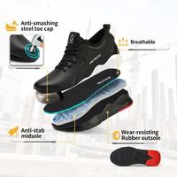 Chaussures de Sécurité GUYISA, Bottes de Travail Noires Tendance, Antidérapantes, Imperméables en Cuir avec Embout en Acier pour Hommes de l'Industrie Lourde