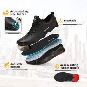 GUYISA Brand <strong>Work</strong> <strong>Boot</strong> Fashion <strong>Black</strong> Anti Slip Waterproof Leather Steel Toe Safety Shoes for Men Heavy Industry - Product Image 3