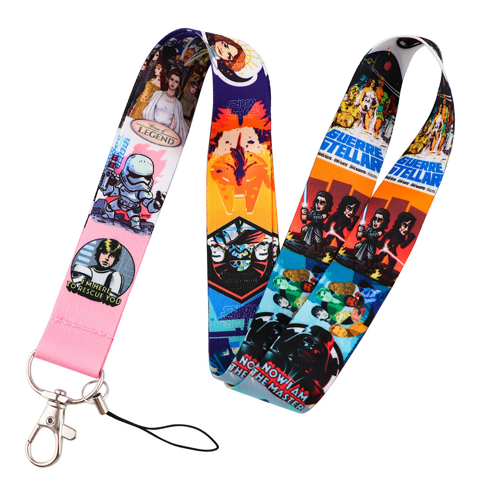 Anime Cool Cartoon Star Darth Vader Wars Lanyards Wholesale Custom ID Card Case Cover Accessories Stain Hanging Neck Lanyard Image 3