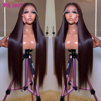 Pelucas de Cabello Humano Liso Vietnamita con Cutícula Alineada, sin Pegamento, 13x6, Full HD, de Encaje Frontal, para Mujeres Negras, Venta al por Mayor