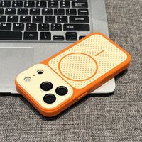 Coque de protection respirante en nid d'abeille pour iPhone 17 Pro Max, étui magnétique bicolore, protection intégrale avec film de protection pour objectif pour iPhone