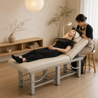 Table de Soin Professionnelle Haut de Gamme pour Extensions de Cils, Épilation, Tatouage – Lit Facial Réglable avec Étagère de Rangement en Cuir PU
