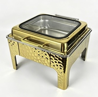 Guangzhou HADI Catering 9 Liter Kommerzielle Restaurant-Buffet Goldene Hydraulische Rechteckige Chafing Dishes