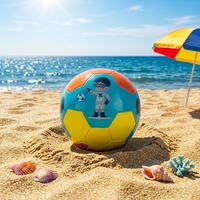 Ballon de football de plage AMGROW de haute qualité, cousu à la machine, écologique, léger (0,4-0,44 kg), taille 5, personnalisable