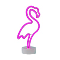 Lampe de table LED néon à succès, signe « Flamant rose », décoration de chambre d'hôtel, décoration de fête, lumière néon