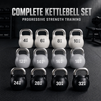 Ensemble de kettlebells de compétition pour la musculation en salle de sport commerciale, construction en fer