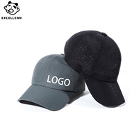Gorra de Béisbol de Verano, Delgada, Transpirable, Impermeable, Informal, de Secado Rápido, con Malla Perforada, de 6 Paneles, con Relieve, de Una Sola Capa