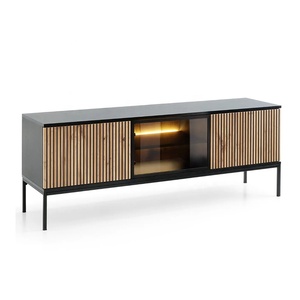 Meuble TV moderne minimaliste simple, meuble bas pour salon, meuble TV en bois MDF avec rangement - Product Image 3