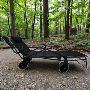 Draagbare roestvrijstalen vouwwagen met vier wielen voor buitengebruik, kamperen, picknicks en reizen, grote opbergcapaciteit. - Product Image 5