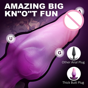 Juguete sexual de silicona suave, impermeable, ecológico, resistente, con base en T, anillo anal, dildo con nudos, entrenador de próstata gigante rosa de 300g - Product Image 5