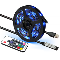 Bande LED d'ambiance pour téléviseur LCD à commande intelligente, alimentée par USB, avec télécommande RF