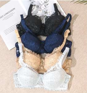 镂空蕾丝透明Dentelle Up <span class=keywords><strong>Sel</strong></span>女性胶粘文胸加大码光盘杯大文胸钢圈文胸 - Product Image 4