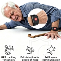 Bracelet GPS 4G pour personnes âgées avec surveillance de la température et de la fréquence cardiaque, bouton SOS, alerte médicale, positionnement personnel