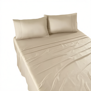 Lenzuolo con Angoli in Tencel Misura King Size, Colore Avorio, Tinta Unita, Biancheria da Letto per Adulti, Per Tutte le Stagioni - Product Image 1