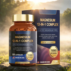 Complejo de Magnesio 12 en 1, Cápsulas de Magnesio de 700 mg con Glicinato, Citrato y Malato, Relajación Muscular y Apoyo para la Salud del Corazón - Product Image 6