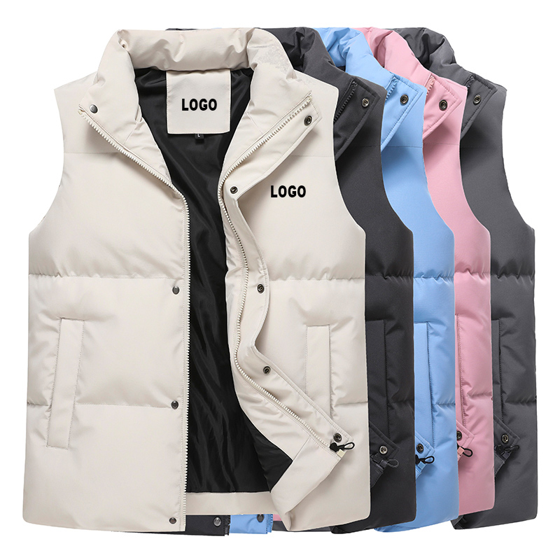 Herbst und Winter hochwertige Freizeit weste solide ärmel los plus Jacke verdickt warm benutzer definierte Männer Bubble Puffer Gilets Weste