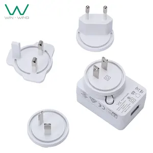 USB Charger 5V 2A interchangeable plug USB power adapter for portable devices