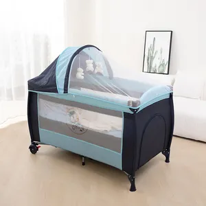 Lit de couchage en fer pour bébé de 1 an Mini berceau pliable Lit pour bambins rose Movil Cuna Bebes Lits pour bambins bon marché