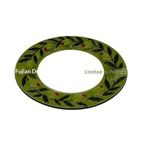 Assiette en céramique à motif végétal gaufré olive, bol à salade créatif, plat de style méditerranéen pour la maison, vaisselle de style occidental