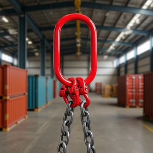 Eslinga de Cadena Doble para Piernas, 3/8 Pulgadas, 5 Pies, Grado 80, con Ganchos de Agarre, Capacidad de 4T, Modelo D0100HADAPV - Product Image 2