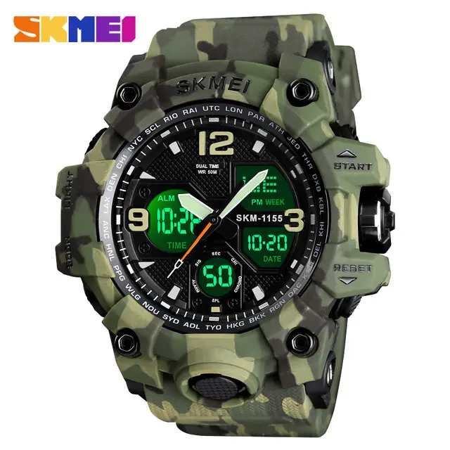 SKMEI 1155 B Watch Hot Sale Digital Quartz Display Watches Men Wrist Electronic Gift 50m Waterproof Clock Relogio Masculino