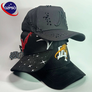 QZFSO Nouvelle Mode Casquette de Baseball 5 Panneaux Unisexe avec Logo Era Personnalisé, Broderie 3D, Visière Courbe et Strass, Style Sportif - Product Image 1