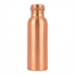 <b>Copper</b> Water Bottle with Lid Polished Metal Drinking Bottle for Travel Camping Office <b>Gift</b> - Product Image 4