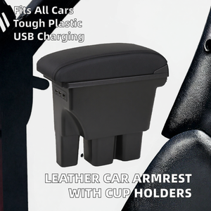 Boîte de rangement pour accoudoir central arrière de voiture en plastique noir CHENGHUI avec porte-gobelets, chargeur USB, ajustement personnalisé - Product Image 2