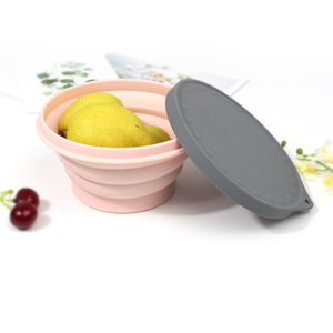 Tazones Plegables de Silicona Libres de BPA, Tazón Plegable de Viaje de Grado Alimenticio para Exteriores con Tapa, Tazón Plegable de Silicona Personalizado - Product Image 5