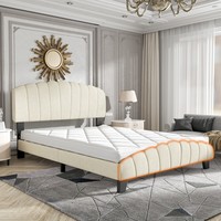 Einzelhandelsfertiges, modernes, anpassbares Plattformbett mit ausziehbaren Aufbewahrungsschubladen, platzsparend, Samtpolsterung, 800 LBS Tragfähigkeit für