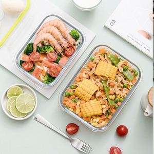 Chahua Lattice Glass <b>Lunch</b> <b>Box</b> Microwave Safe Insulated Food Storage Container Airtight Bento <b>Box</b> With Lid for Students - Product Image 4