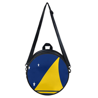 Sac à main rond en cuir PU avec drapeau régional de Tokelau pour femme, sac à dos convertible portable à porter à l'épaule et en bandoulière